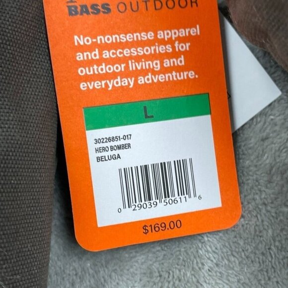 Bass Outdoor Hero Bomber Jacket Mens Large Canvas & Quilted Lining Green S166 - Picture 4 of 9